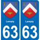 63 Lempty blason autocollant plaque stickers ville