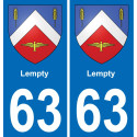 63 Lempty stemma adesivo piastra adesivi città