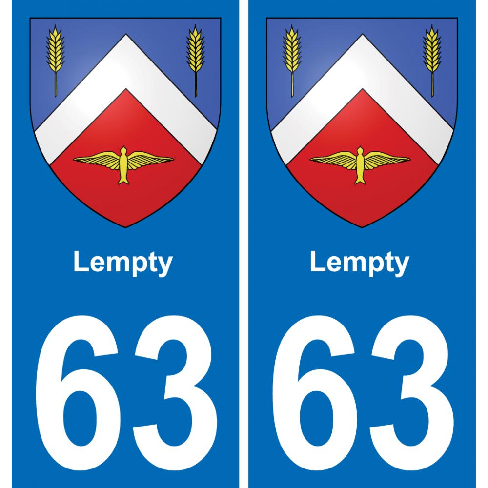 63 Lempty stemma adesivo piastra adesivi città