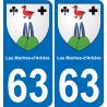 63 Les Martres-d'Artière blason autocollant plaque stickers ville