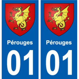 01 Pérouges ville autocollant plaque sticker