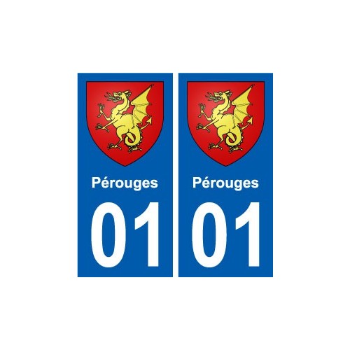 01 Pérouges ville autocollant plaque sticker