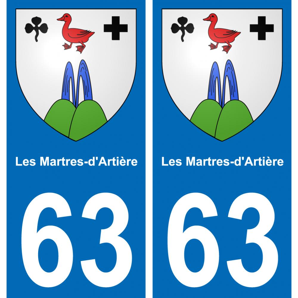 63 Les Martres-d'Artière wappen aufkleber typenschild aufkleber stadt