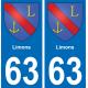 63 Limons blason autocollant plaque stickers ville
