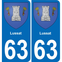 63 Lussat wappen aufkleber typenschild aufkleber stadt