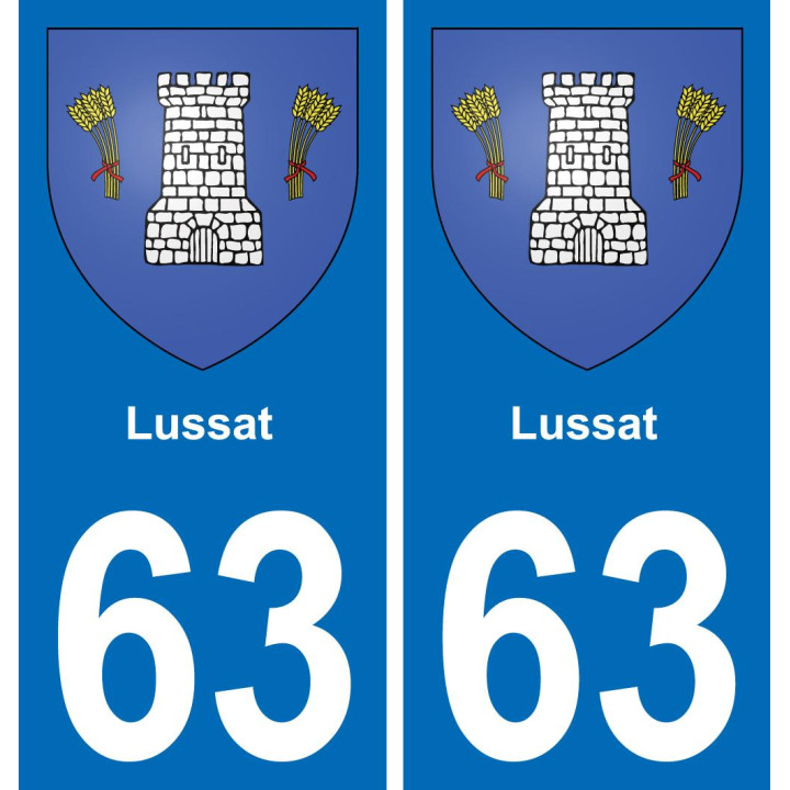 63 Lussat blason autocollant plaque stickers ville