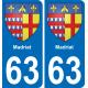 63 Madriat coat of arms sticker plate stickers city