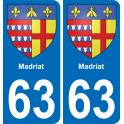 63 Madriat blason autocollant plaque stickers ville