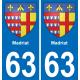 63 Madriat coat of arms sticker plate stickers city