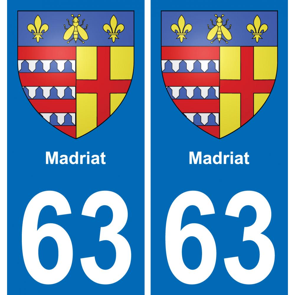 63 Madriat escudo de armas de la etiqueta engomada de la placa de pegatinas de la ciudad