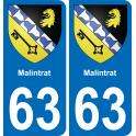 63 Malintrat blason autocollant plaque stickers ville
