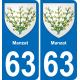 63 Manzat wappen aufkleber typenschild aufkleber stadt