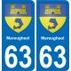 63 Mareugheol blason autocollant plaque stickers ville