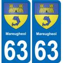 63 Mareugheol wappen aufkleber typenschild aufkleber stadt