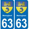 63 Mareugheol blason autocollant plaque stickers ville