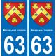 63 Marsac-en-Livradois coat of arms sticker plate stickers city