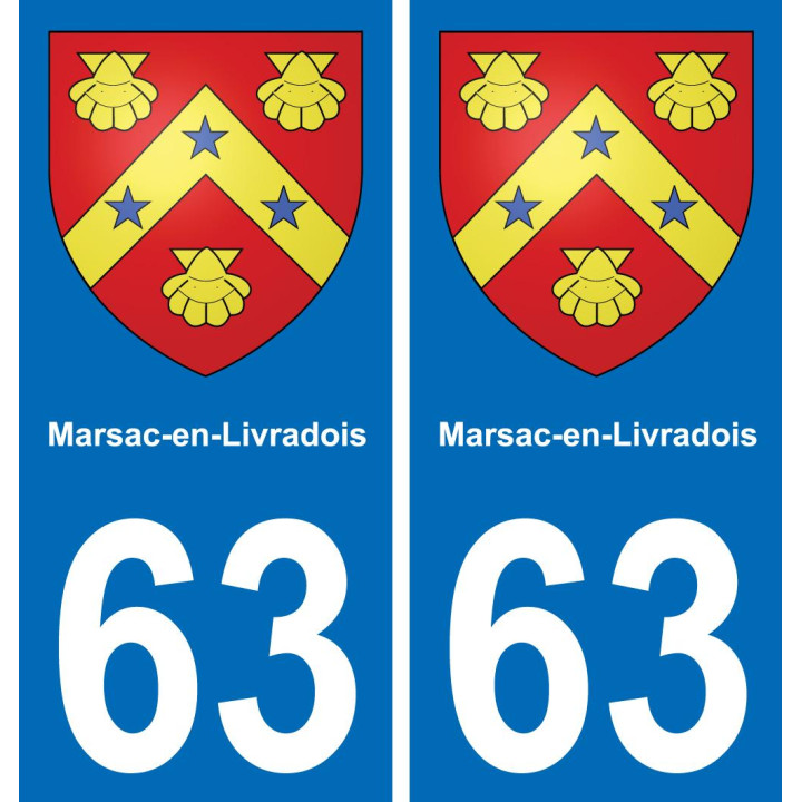 63 Marsac-en-Livradois coat of arms sticker plate stickers city