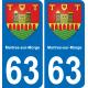 63 Martres-sur-Morge blason autocollant plaque stickers ville