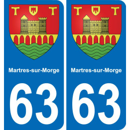 63 Martres-sur-Morge coat of arms sticker plate stickers city
