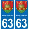 63 Martres-sur-Morge coat of arms sticker plate stickers city