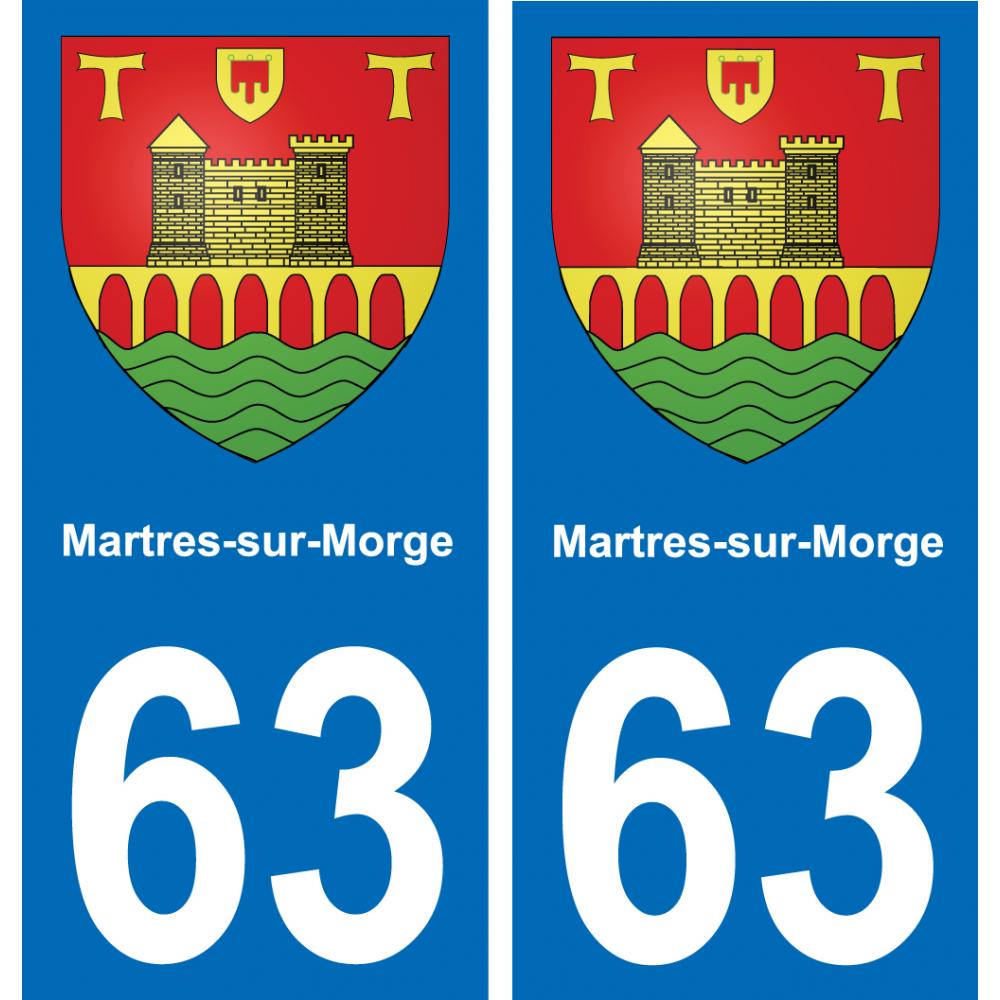 63 Martres-sur-Morge coat of arms sticker plate stickers city