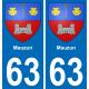 63 Mauzun wappen aufkleber typenschild aufkleber stadt