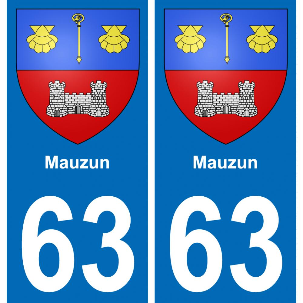 63 Mauzun blason autocollant plaque stickers ville