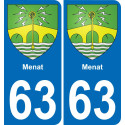 63 Menat wappen aufkleber typenschild aufkleber stadt