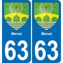 63 Menat wappen aufkleber typenschild aufkleber stadt