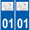 01 Poncin logo ville autocollant plaque sticker