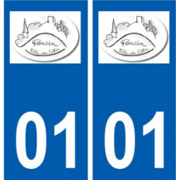 01 Poncin logo ville autocollant plaque sticker