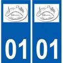 01 Poncin logo ville autocollant plaque sticker