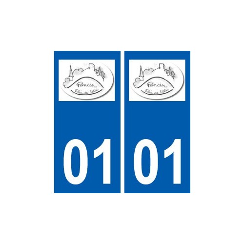 01 Poncin logo ville autocollant plaque sticker