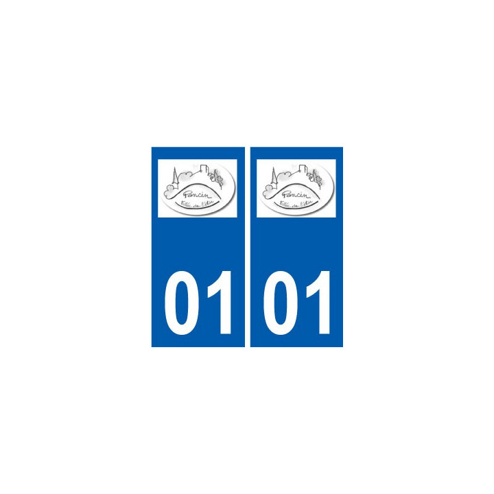 01 Poncin logo ville autocollant plaque sticker