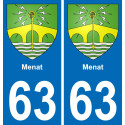 63 Menat wappen aufkleber typenschild aufkleber stadt