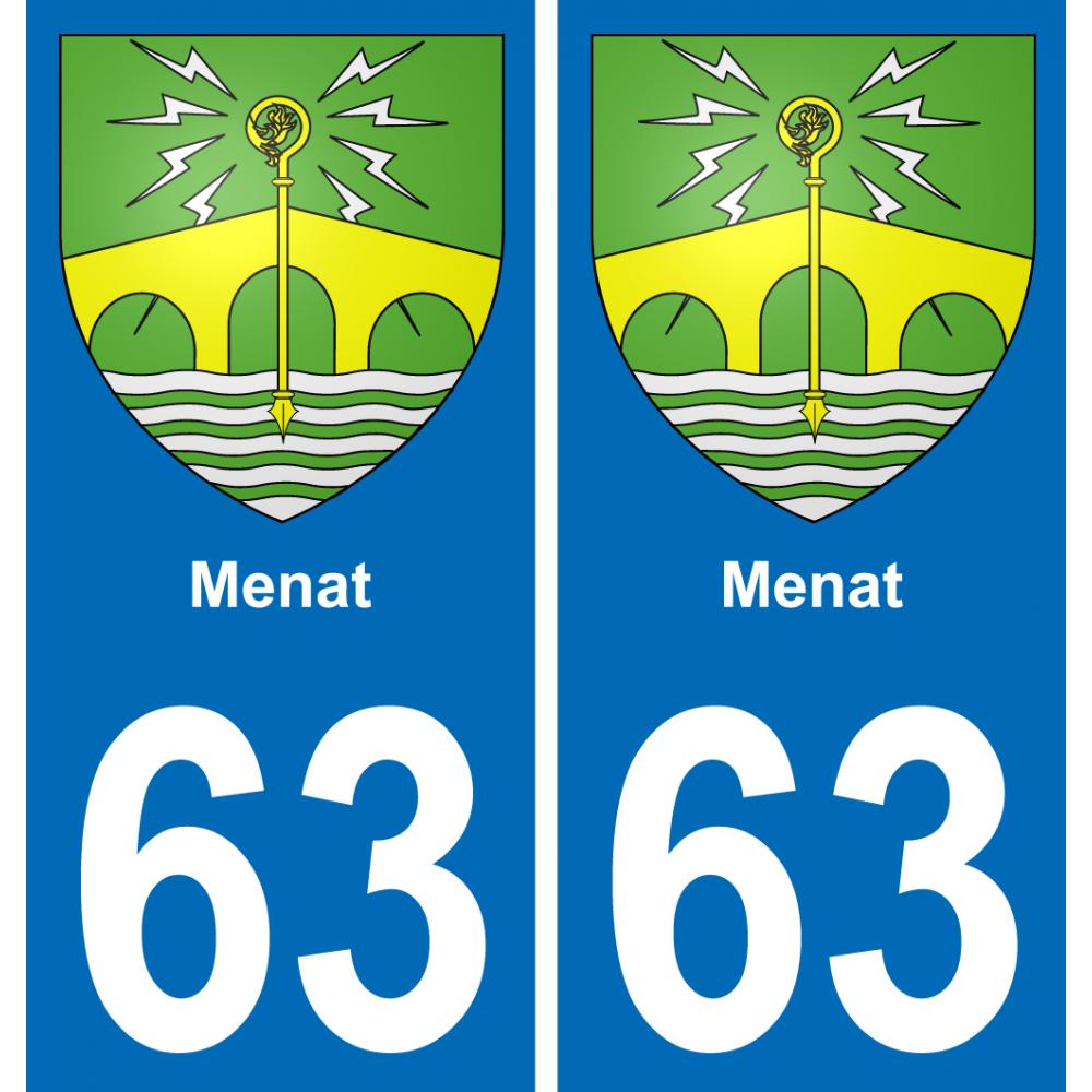 63 Menat wappen aufkleber typenschild aufkleber stadt