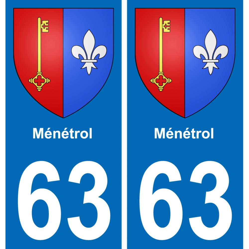 63 Ménétrol blason autocollant plaque stickers ville