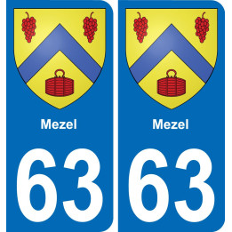 63 Mezel escudo de armas de la etiqueta engomada de la placa de pegatinas de la ciudad