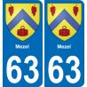 63 Mezel blason autocollant plaque stickers ville
