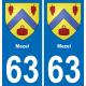 63 Mezel wappen aufkleber typenschild aufkleber stadt
