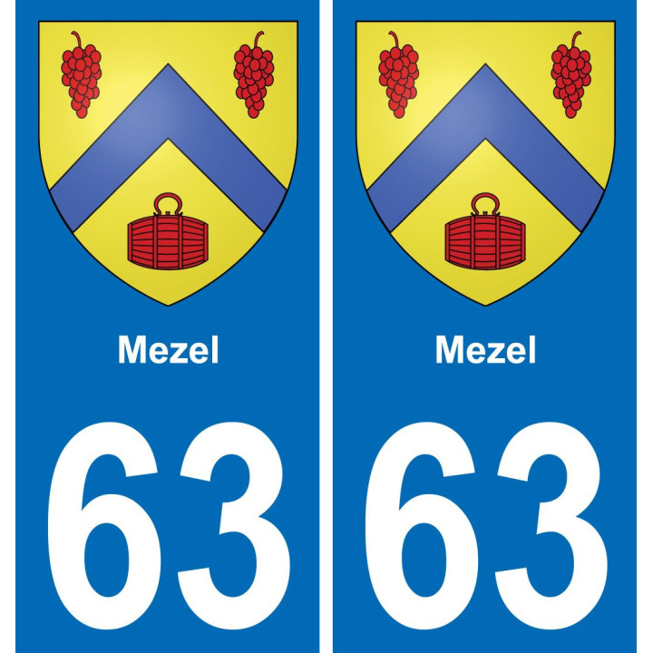 63 Mezel escudo de armas de la etiqueta engomada de la placa de pegatinas de la ciudad