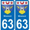 63 Miremont wappen aufkleber typenschild aufkleber stadt