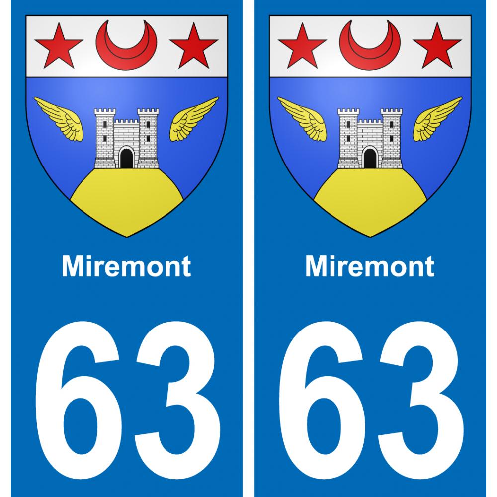63 Miremont coat of arms sticker plate stickers city