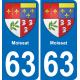 63 Moissat blason autocollant plaque stickers ville