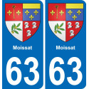 63 Moissat wappen aufkleber typenschild aufkleber stadt