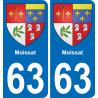 63 Moissat coat of arms sticker plate stickers city
