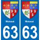 63 Moissat blason autocollant plaque stickers ville