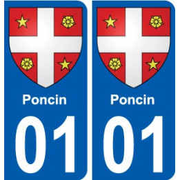 01 Poncin ville autocollant plaque sticker