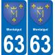 63 Montaigut wappen aufkleber typenschild aufkleber stadt