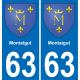 63 Montaigut wappen aufkleber typenschild aufkleber stadt
